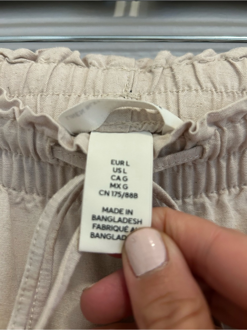 H&M Beige Wide-Leg Drawstring Pants - Picture 5 of 7